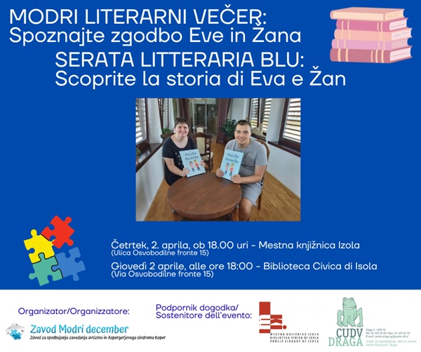 Eva in Žan držita slikanico v rokah.